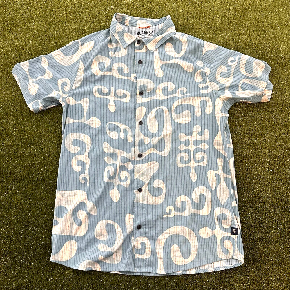 Roark Shirt Mens Medium Blue Lightweight Tactel Nylon Blend Breathable Comfort